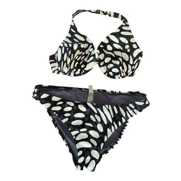 Victoria's Secret dark Blue and White Bikini set size L - Picture 2 of 11